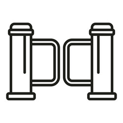 glass automatic gate icon outline house vector