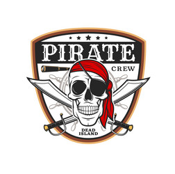 Pirate Skull with Crossed Swords Vector Image