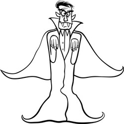 dracula vampire cartoon for coloring book vector