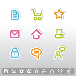 Computer patch sticker icons set Royalty Free Vector Image