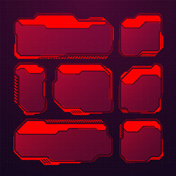 red futuristic hud or ui elements sci-fi user vector image