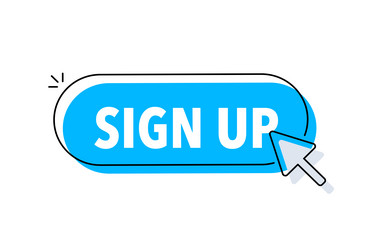 sign us button with cursor pointer click vector image