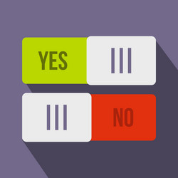 Yes and no button icon flat style vector