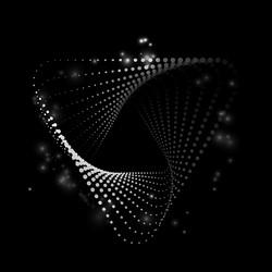 Abstract spiral triangle shape made of halftone vector