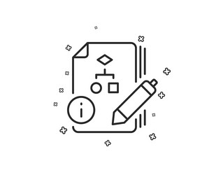 documentation with algorithm line icon technical vector image