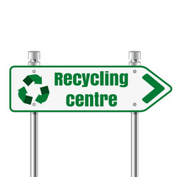 recycling center road pointer vector