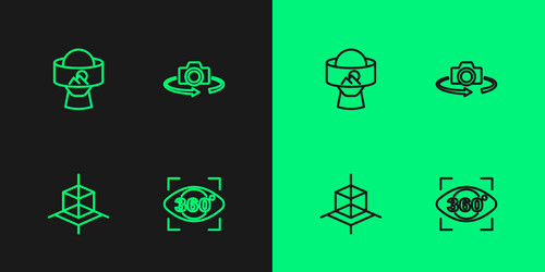 Set line 360 degree view 3d modeling virtual vector