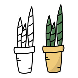 Cactus isolated cartoon icon set flat vector