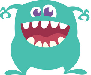 cartoon happy monster with big mouth Vector Image
