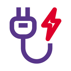 Flash of electricity in a power cable Royalty Free Vector