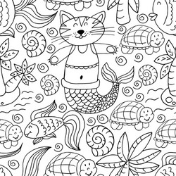 seamless pattern in hand draw style liner vector