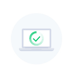 Completed progress bar icon on white Royalty Free Vector