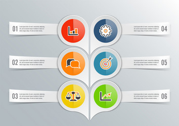 infographic template with 3d paper label vector