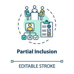 Partial inclusion concept icon teamwork teaching Vector Image