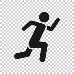 Run people icon in flat style jump on white Vector Image