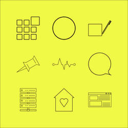 web linear icon set simple outline icons vector image
