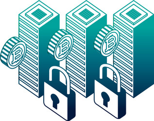 dataserver center bitcoin security network vector image