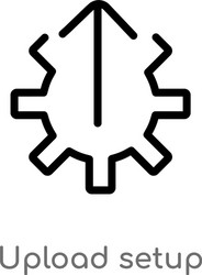 outline upload setup icon isolated black simple vector image