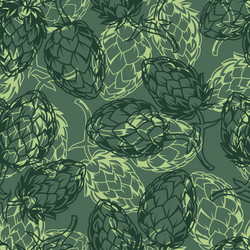 Hop beer seamless pattern background Royalty Free Vector
