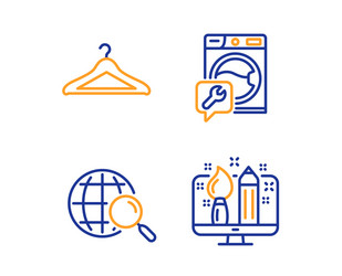 Web search washing machine and cloakroom icons vector