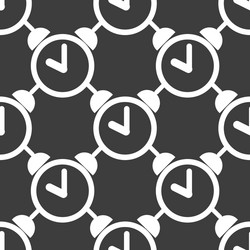 Alarm clock web icon flat design seamless pattern vector