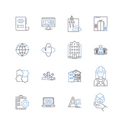 linguistics language line icons collection syntax vector