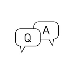 questions and answers speech bubble icon faq chat vector image