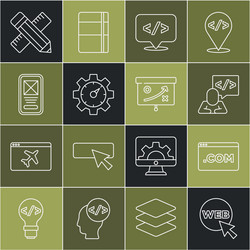 set line web and graphic design ui or ux front vector image