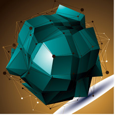 abstract 3d structure polygonal network object vector image