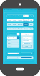 flat ui design smartphone mobile app template vector image