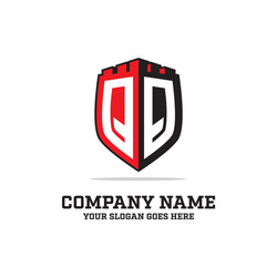 Q d initial logo designs shield template Vector Image