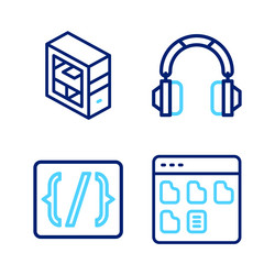 set line browser files programming language vector image