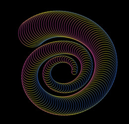 spiral the dynamic shape of parallel lines vector image