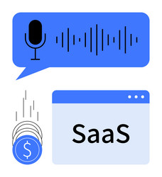 voice command saas and data insights for cost vector image