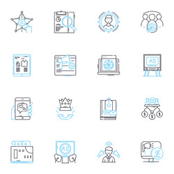 Email media linear icons set inbox compose send vector