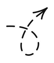loop shaped dashed arrow pointer vector image