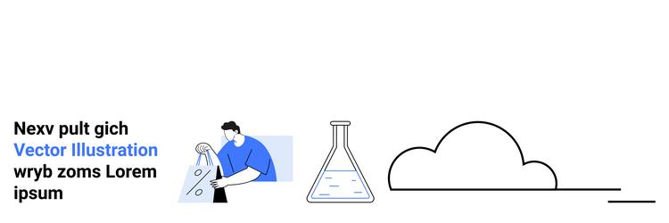 researcher analyzing data lab flask with solution vector image