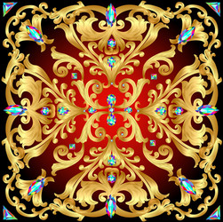 Gold pattern with birds Royalty Free Vector Image