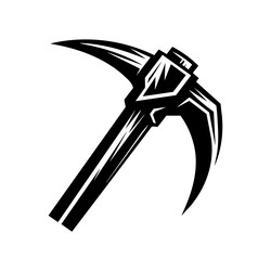 x-default rugged pickaxe silhouette with angular vector image
