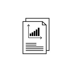 report text file icon document with chart symbol vector image