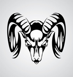 Tribal Goat Head Tattoo Vector Image