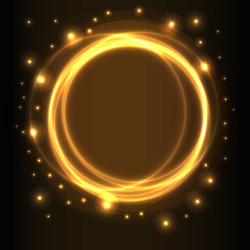 Golden circle light effect background Royalty Free Vector