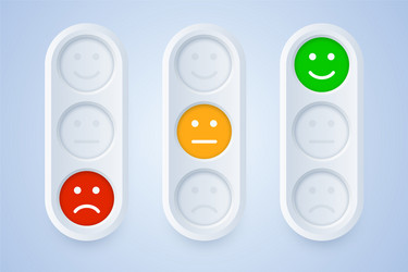 Color emoticons in three options vector