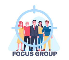 marketing social focus group people standing vector