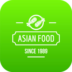 Thai asian food icon green vector