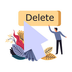 delete process of replacing man web developer vector image