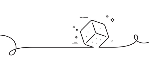 dice line icon board game cube sign continuous vector image