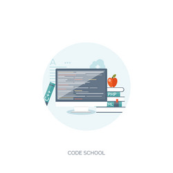flat background coding vector image