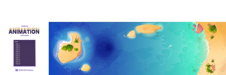 sea beach top view parallax background for game vector image