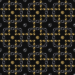 seamless geometric chain pattern with squares vector image